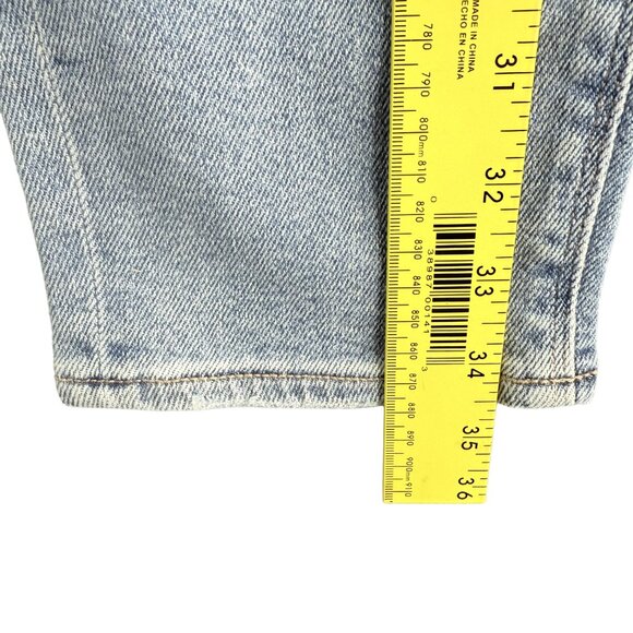 NWT American Eagle Y2K Thrashed Grunge Mom Jeans 0 Short Light Wash - Picture 14 of 16